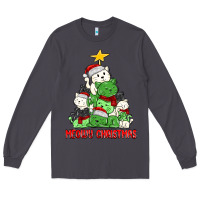 Smoke meowy christmas cat tree Long Sleeve Tee - MaliasSmallBusiness