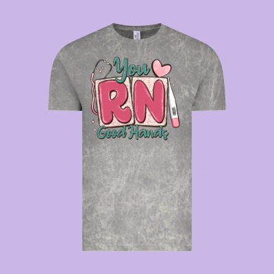 You Rn Good Hands Registered Nurse Vintage Tee Designed By Maliassmallbusiness