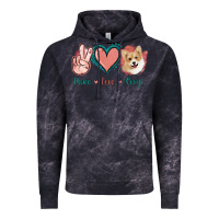 Cloud Black Peace Love Corgi Vintage Hoodie - Jasminsmagicworld