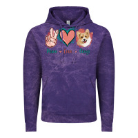 Cloud Purple Peace Love Corgi Vintage Hoodie - Jasminsmagicworld