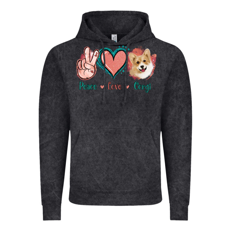 Peace Love Corgi Vintage Hoodie by Jasminsmagicworld | Teevron