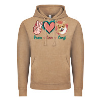 Vintage Coffee Peace Love Corgi Vintage Hoodie - Jasminsmagicworld