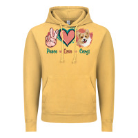 Vintage Mustard Peace Love Corgi Vintage Hoodie - Jasminsmagicworld