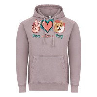 Vintage Zinc Peace Love Corgi Vintage Hoodie - Jasminsmagicworld