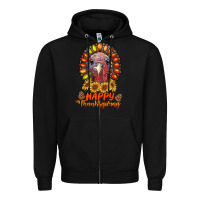 Black happy thanksgiving gemstone Zipper Hoodie - RanaPortraitStore