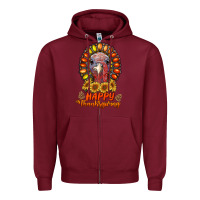 Burgundy happy thanksgiving gemstone Zipper Hoodie - RanaPortraitStore