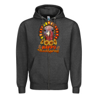Charcoal Heather happy thanksgiving gemstone Zipper Hoodie - RanaPortraitStore