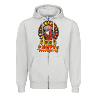 Dove Grey happy thanksgiving gemstone Zipper Hoodie - RanaPortraitStore