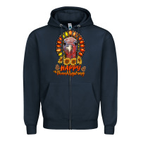 Navy happy thanksgiving gemstone Zipper Hoodie - RanaPortraitStore