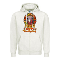 Oatmeal Heather happy thanksgiving gemstone Zipper Hoodie - RanaPortraitStore