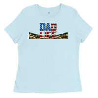 Baby Blue patriotic dad life 16oz libbey cup Ladies Tee - HRA Design Shop
