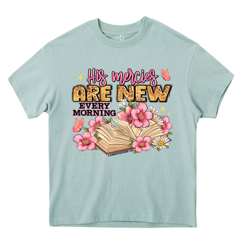 His Mercies Are New Every Morning Lamentations 3 2 Heavy Core Tee by JahusDesignShop | Teevron