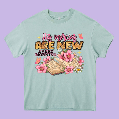 His Mercies Are New Every Morning Lamentations 3 2 Heavy Core Tee Designed By Jahusdesignshop
