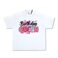 White birthday queen Urban Heavy Tee - MaliasSmallBusiness