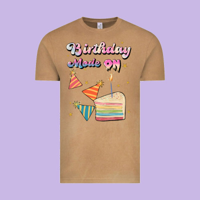 Birthday Mode On Vintage Tee Designed By Jahusdesignshop