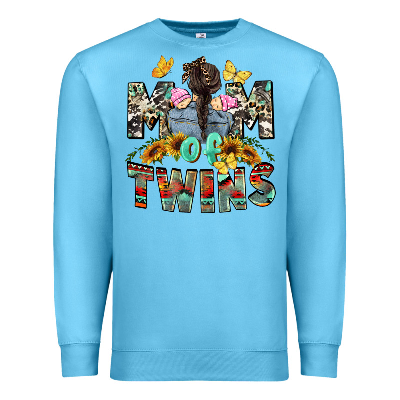 Mom Of Twins Girls Mother's Day Premium Sweatshirt by CowGirlArtShop | Teevron