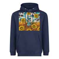 Navy aunt sunflower leopard glitter Heavyweight Hoodie - TumblerDesignByShophia