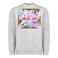 Heather Grey nurse life Heavyweight Sweatshirt - MaliasSmallBusiness