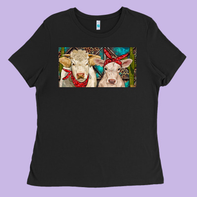 Charolais Bull And Calf Ladies Tee Designed By Ranaportraitstore