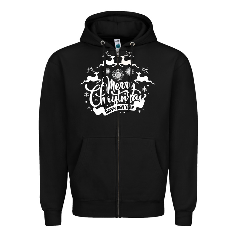 Merry Christmas Happy New Year Zipper Hoodie by Bettercallsaul | Teevron