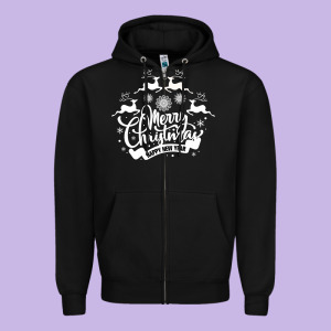 Merry Christmas Happy New Year Zipper Hoodie Designed By Bettercallsaul