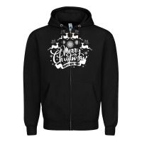 Black Merry Christmas Happy New Year Zipper Hoodie - Bettercallsaul