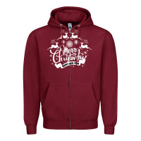 Burgundy Merry Christmas Happy New Year Zipper Hoodie - Bettercallsaul