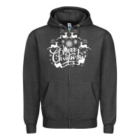 Charcoal Heather Merry Christmas Happy New Year Zipper Hoodie - Bettercallsaul