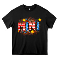 Black usa mini  leopard background Heavy Core Tee - AdoDesignShop