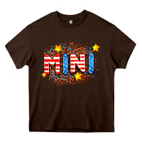 Chocolate Brown usa mini  leopard background Heavy Core Tee - AdoDesignShop