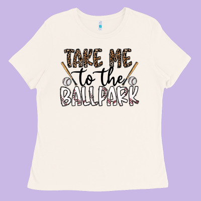 Take Me To The Ballpark Ladies Tee Designed By Cowhidedigitalart