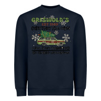 Navy christmas tree farm Heavyweight Sweatshirt - MaliasSmallBusiness