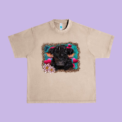 V.d Belted Galloway Cow Urban Heavy Tee Designed By Adodesignshop