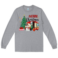 Heather Grey merry christmas camper Long Sleeve Tee - MaliasSmallBusiness