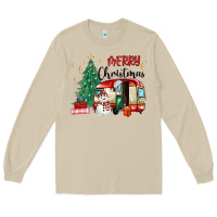 Mushroom merry christmas camper Long Sleeve Tee - MaliasSmallBusiness