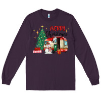 Plum merry christmas camper Long Sleeve Tee - MaliasSmallBusiness