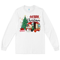 White merry christmas camper Long Sleeve Tee - MaliasSmallBusiness