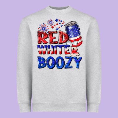 Red White Boozy Heavyweight Sweatshirt Designed By Nancycooperartshop