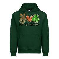 Forest Green peace love shamrock Urban Hoodie - FaDigitalArtStudio