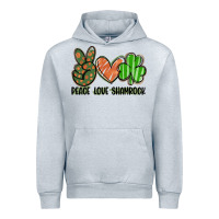 Heather Grey peace love shamrock Urban Hoodie - FaDigitalArtStudio