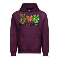 Mauve Wine peace love shamrock Urban Hoodie - FaDigitalArtStudio