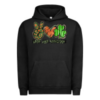 Pigment Black peace love shamrock Urban Hoodie - FaDigitalArtStudio