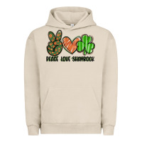 Pigment French Oak peace love shamrock Urban Hoodie - FaDigitalArtStudio