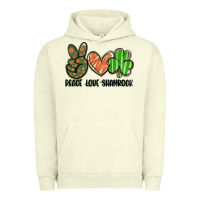 Pigment Pistachio peace love shamrock Urban Hoodie - FaDigitalArtStudio