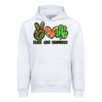 White peace love shamrock Urban Hoodie - FaDigitalArtStudio