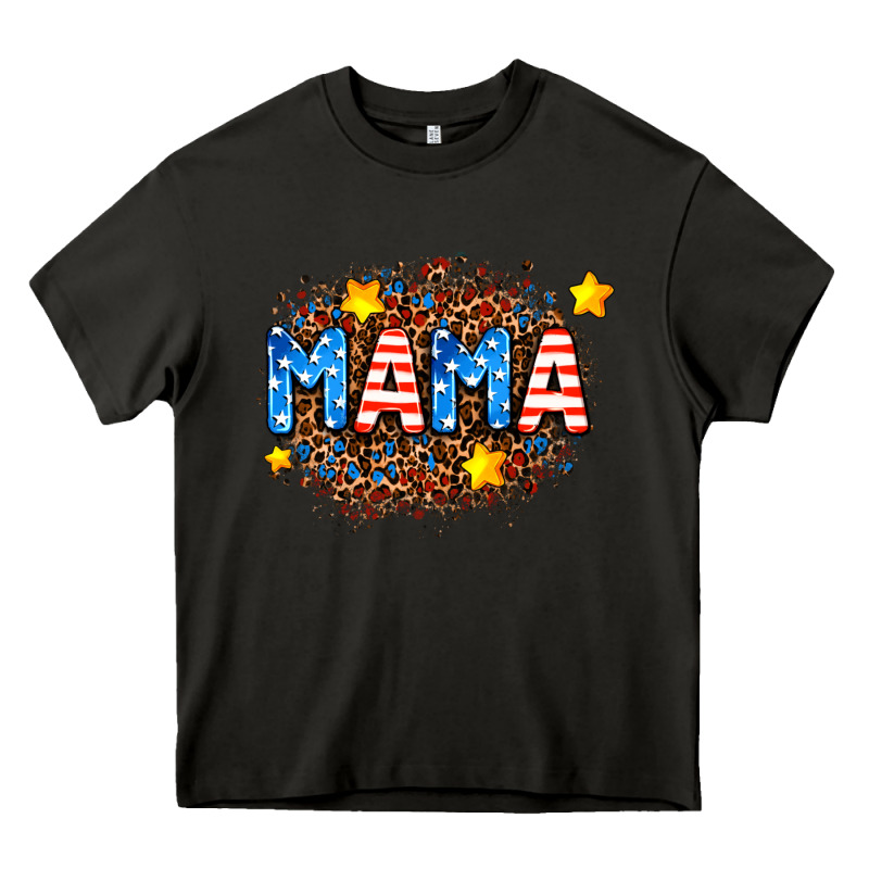Usa Mama  Leopard Background Heavy Core Tee by AdoDesignShop | Teevron