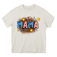 Cream usa Mama  leopard background Heavy Core Tee - AdoDesignShop