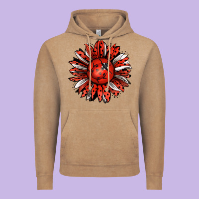 Ladybug Sunflower Vintage Hoodie Designed By Jasminsmagicworld