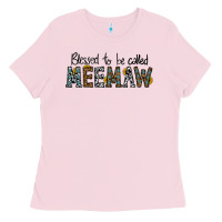 Bubblegum Pink blessed meemaw Ladies Tee - CowhideDigitalArt