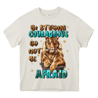 Cream be strong and courageous Heavy Core Tee - JahusDesignShop
